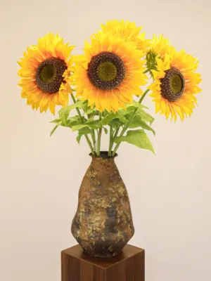 Decoratieve Kunstbloem Zonnebloem Groot in vaas