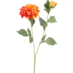 Oranje nepdahlia van Kunstpalm.nl met grote en kleine bloem.