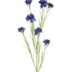 Kunst Korenbloem Donkerblauw met 7 bloemen.