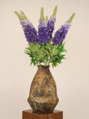 Kunstbloem Delphinium Blauw in vaas.