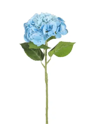 Kunstbloem Hortensia Blauw met grote bloemkroon.