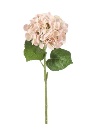 Kunstbloem Hortensia Roze met grote bloemkroon.