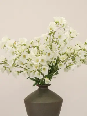 Kunstbloem Klokjesbloem Wit in vaas.